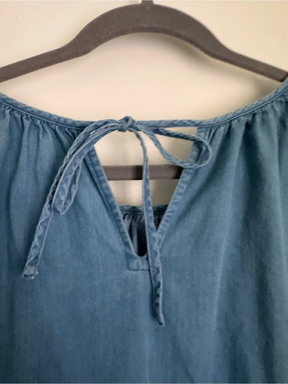 Loft Classic Blue Tie-Neck Women's Top - XL